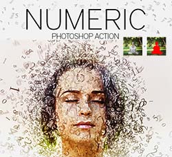 极品PS动作－数字散发：Numeric Photoshop Action